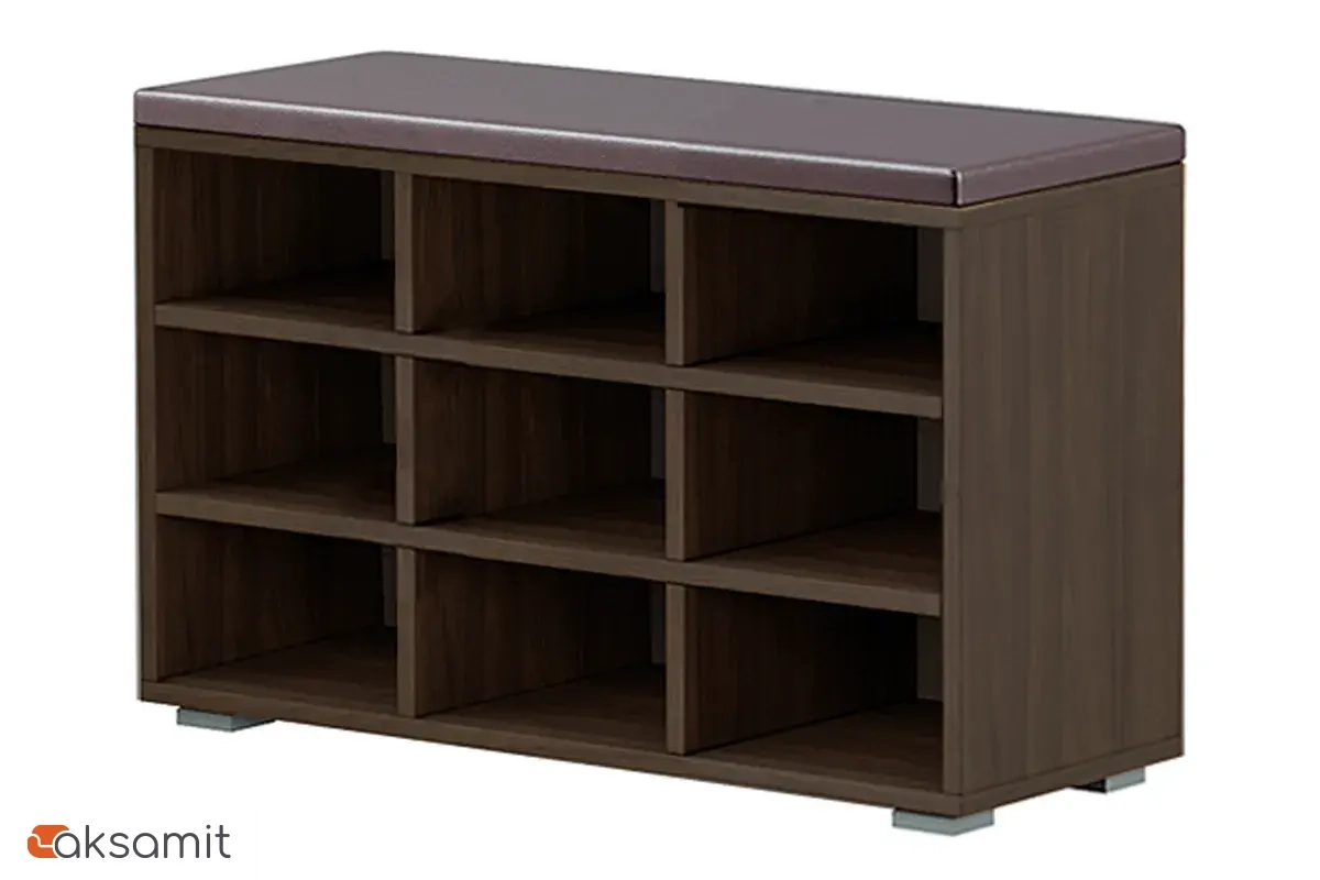 Тумба для обуви Харис Тип 4 (Дуб Венге/ Кожзам коричневый)