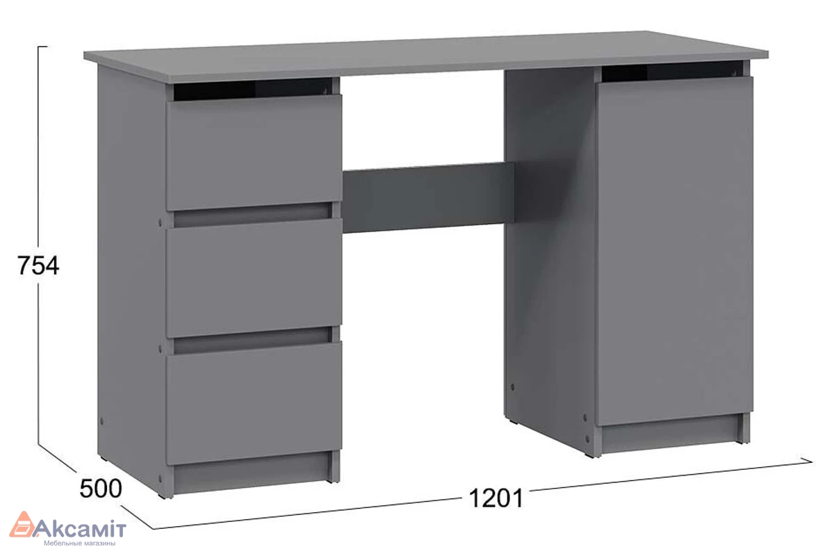 Стол письменный Денвер (1,2м) Исп.2 (Графит серый)