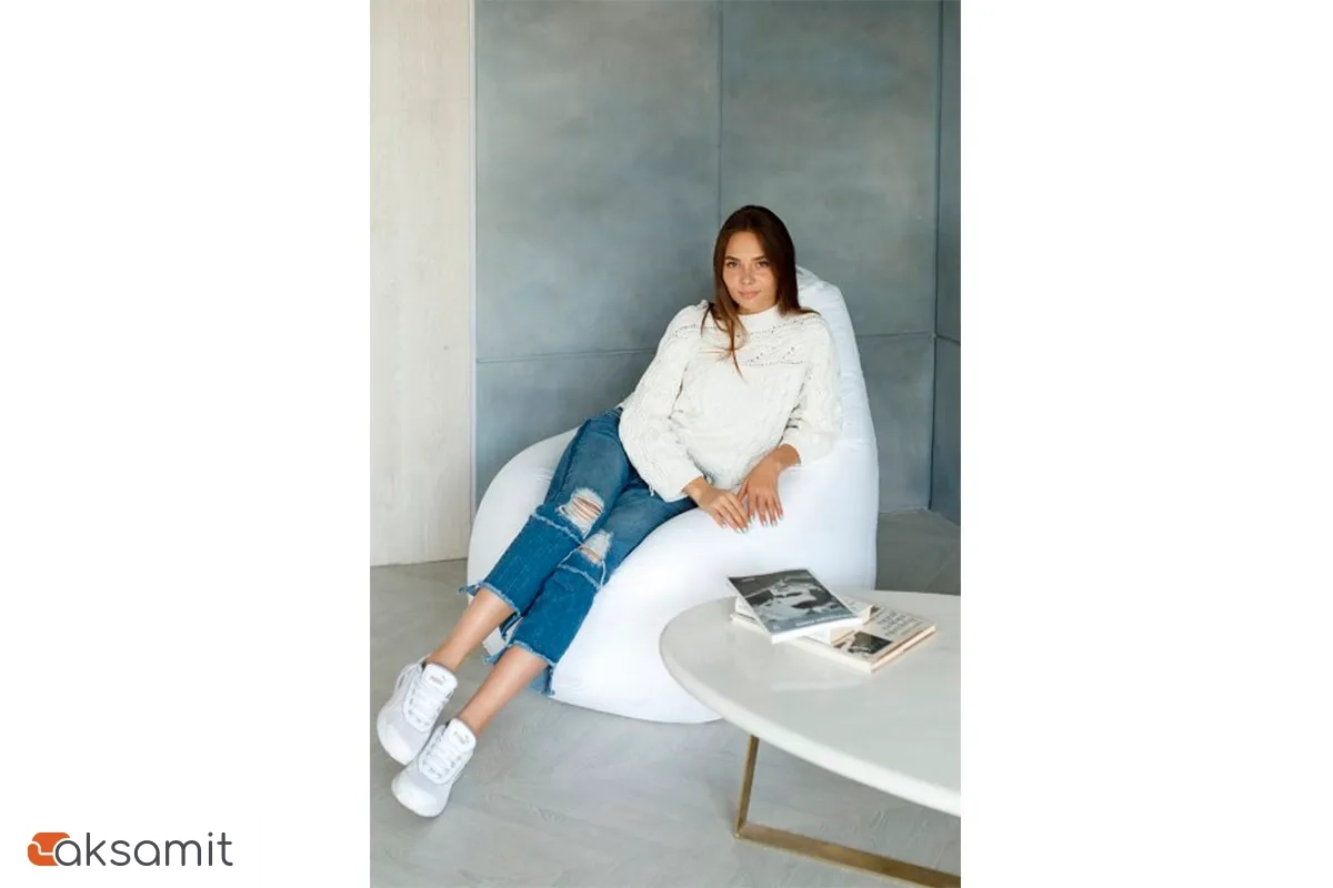 Кресло Мешок Груша (Оксфорд / Белый) XL