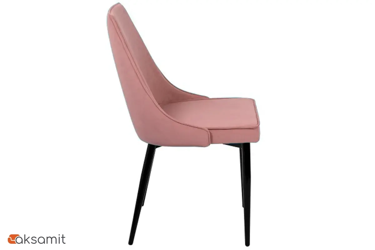 Стул Лорд (Муар черный/Велюр Dream java пастельно-розовый) СРП-071