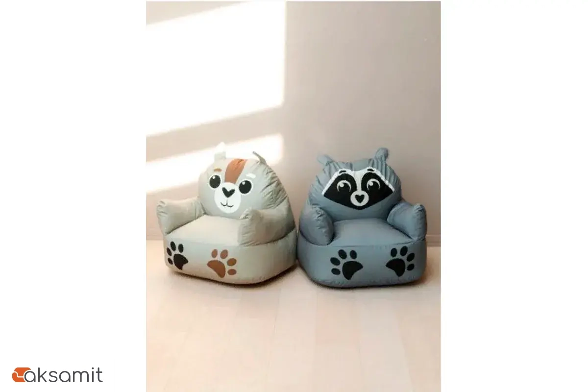 Пуфик Енот L Серый