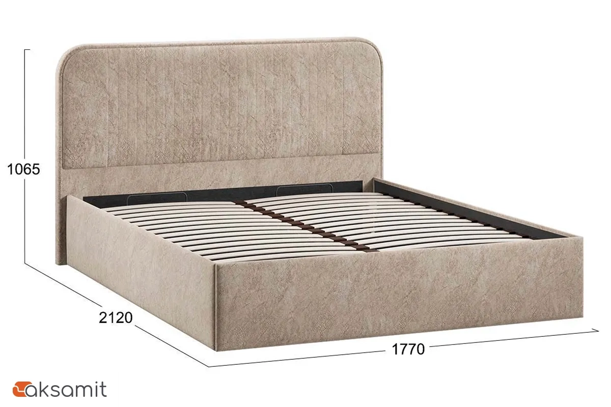 Кровать Тиффани Тип 1 с ПМ и заглушиной 160х200 (Микровелюр/Wellmart Dark Beige) Кровать Тиффани Тип 1 с ПМ и заглушиной 160х200 (Микровелюр/Wellmart Dark Beige)