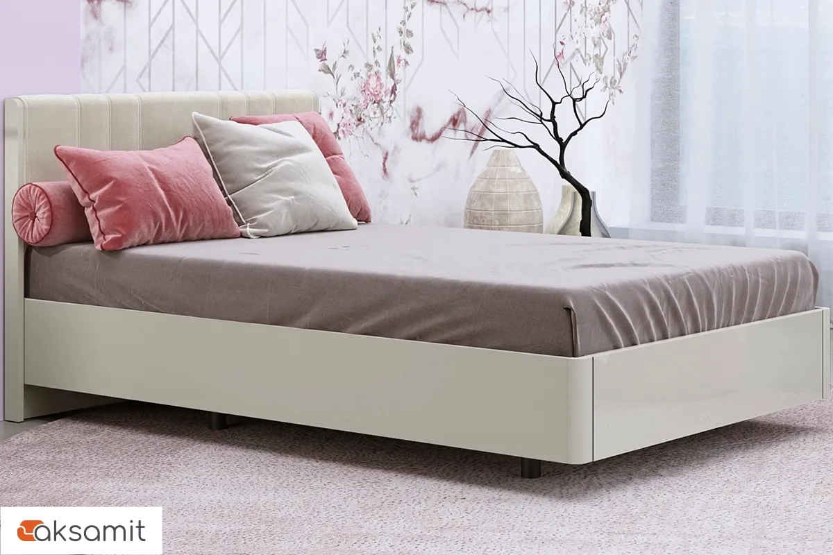 Кровать КР-5012-СК-КГ-В 140х200 (Серый Кашемир / Кашемир Глянцевый / Велюр)