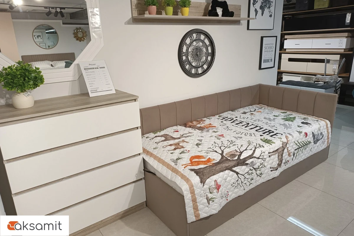 Кровать Мика с ПМ 90х200 универсальная (Newtone CACAO) Кровать Мика с ПМ 90х200 универсальная (Newtone CACAO)