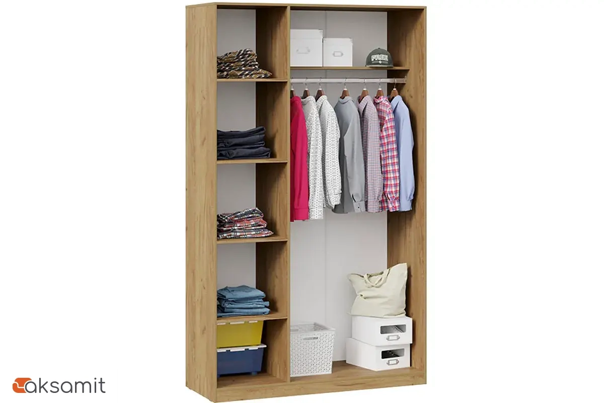 Шкаф комбинированный Хилтон (Дуб Крафт золотой/Белый матовый)