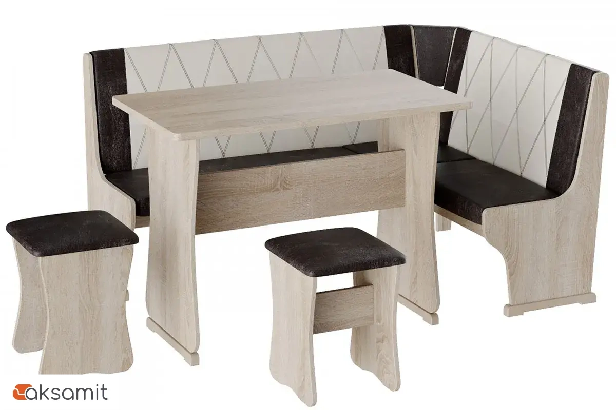 Кухонный уголок Гамма Тип 2 (Дуб сонома / КЗ шоколад-бежевый)