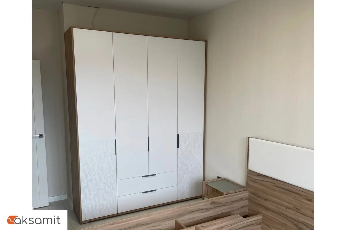 Шкаф четырехдверный Николь Мод.8 (Белый/Дуб Альпийский)