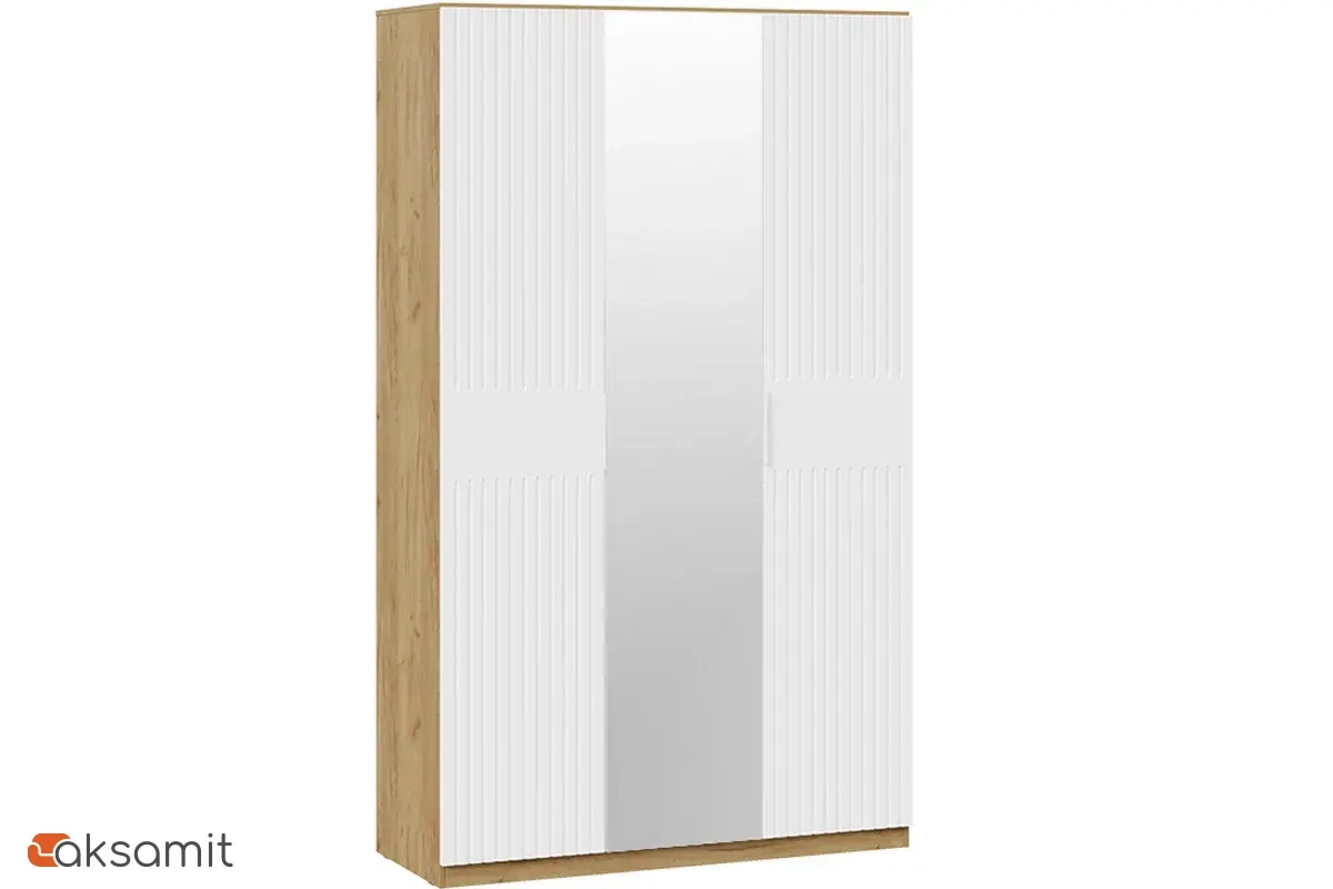 Шкаф комбинированный Хилтон (Дуб Крафт золотой/Белый матовый)