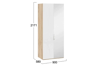 Шкаф для одежды Эмбер СМ-348.07.005 R (Яблоня Беллуно/Графит глянец)