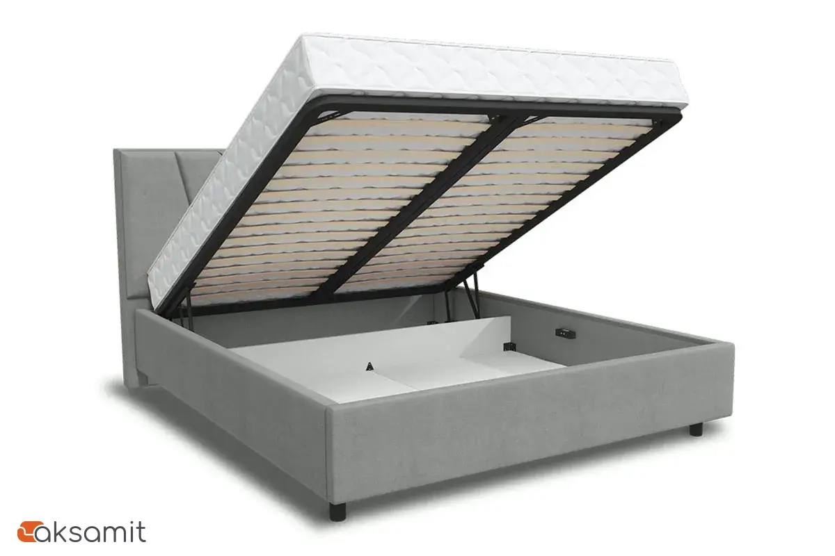 Кровать Рица-3 с ПМ 140х200  (Севен 323 / Св.сер.) 4 кат.