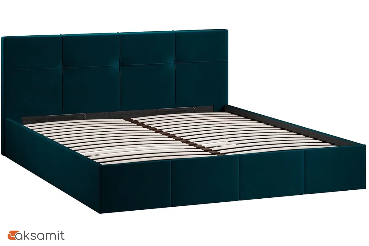Кровать Лора с ПМ и заглушиной 180х200 (Велюр / Confetti Izumrud)