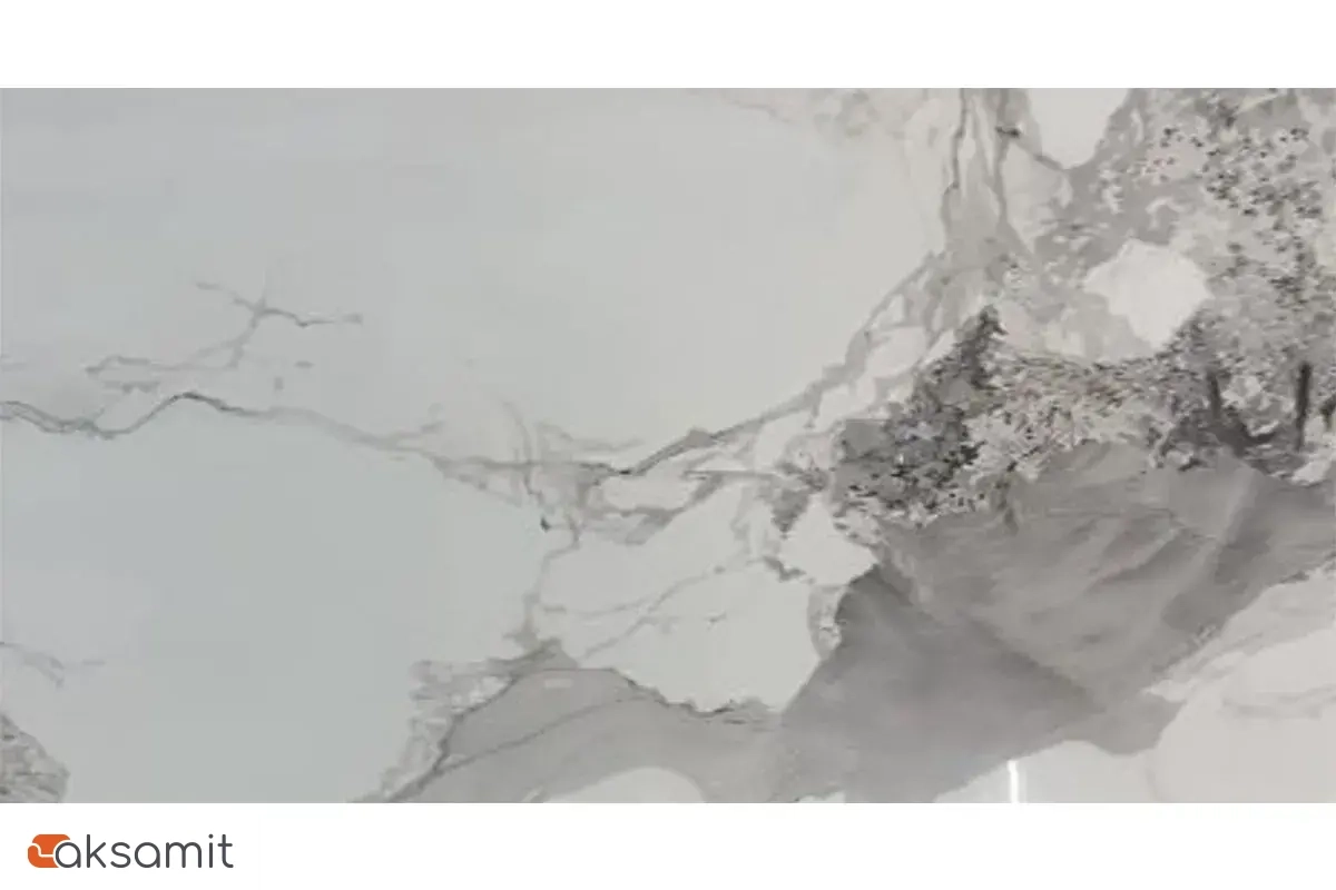 Стол обеденный Аризона 1300х800 (Керамика YB8020122BG Пандора / МДФ в пленке Черный кварц /Металл черный)