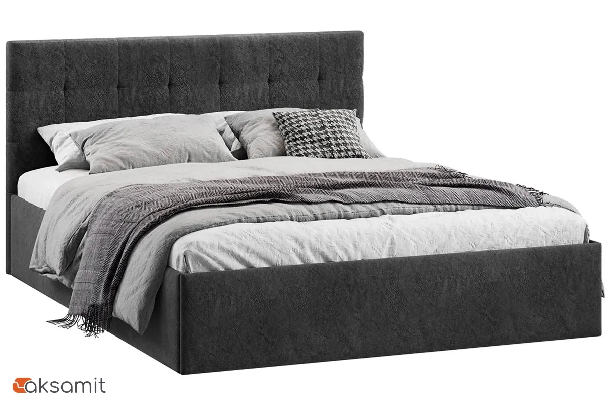 Кровать Джоли с ПМ Тип 1 без заглушины 160х200 (Микровелюр/Wellmart Graphite) Кровать Джоли с ПМ Тип 1 без заглушины 160х200 (Микровелюр/Wellmart Graphite)