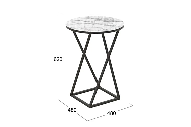 Стол со стеклянной поверхностью ДП 1-03-05 исп.2 (Черный/Стекло с рисунком мрамор белый)