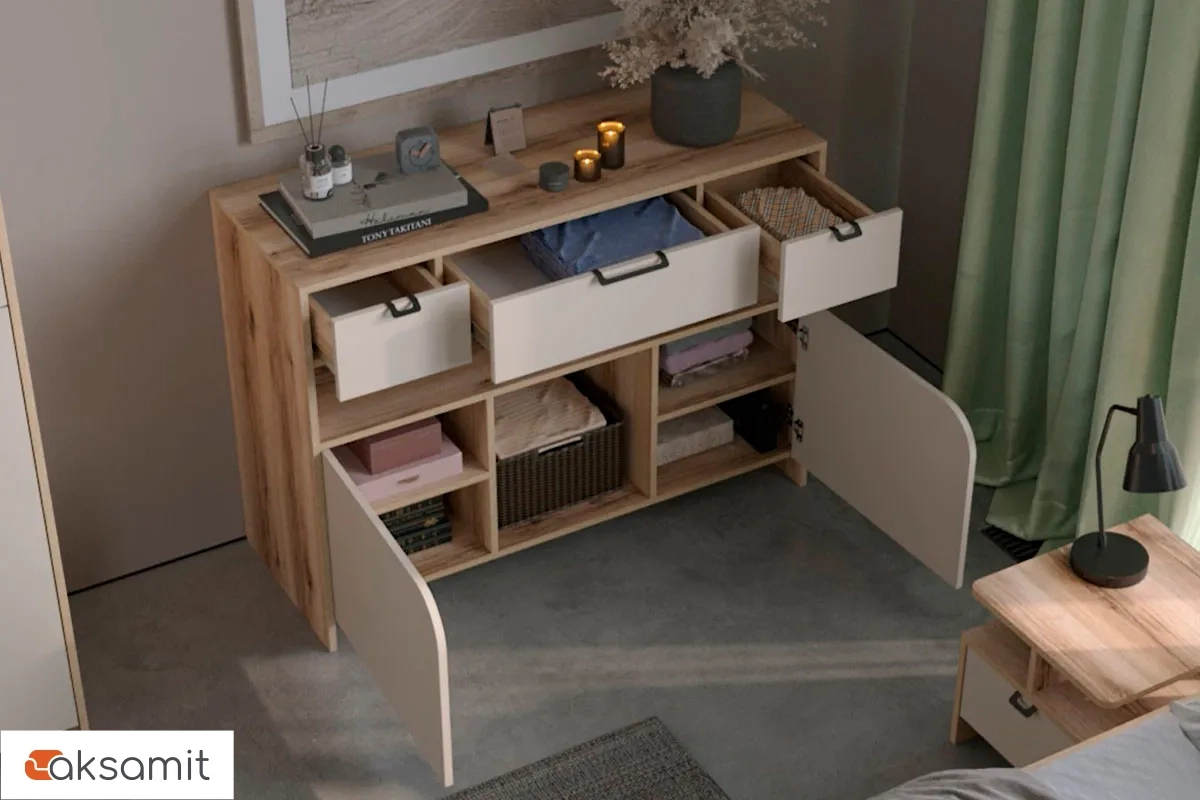 Готовый комплект для спальни Калипсо ЦРК.КЛС.05 (Делано светлый/Сатин) фото