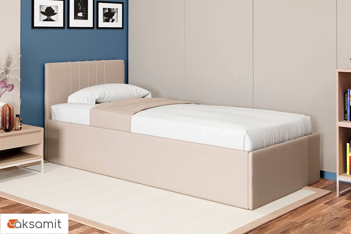 Кровать Соло односпальная с ПМ 90х200 (Newtone Light Beige/Светло-бежевый)