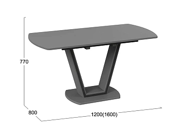 Стол обеденный Тип 2 Дели (Серый софт/Стекло)