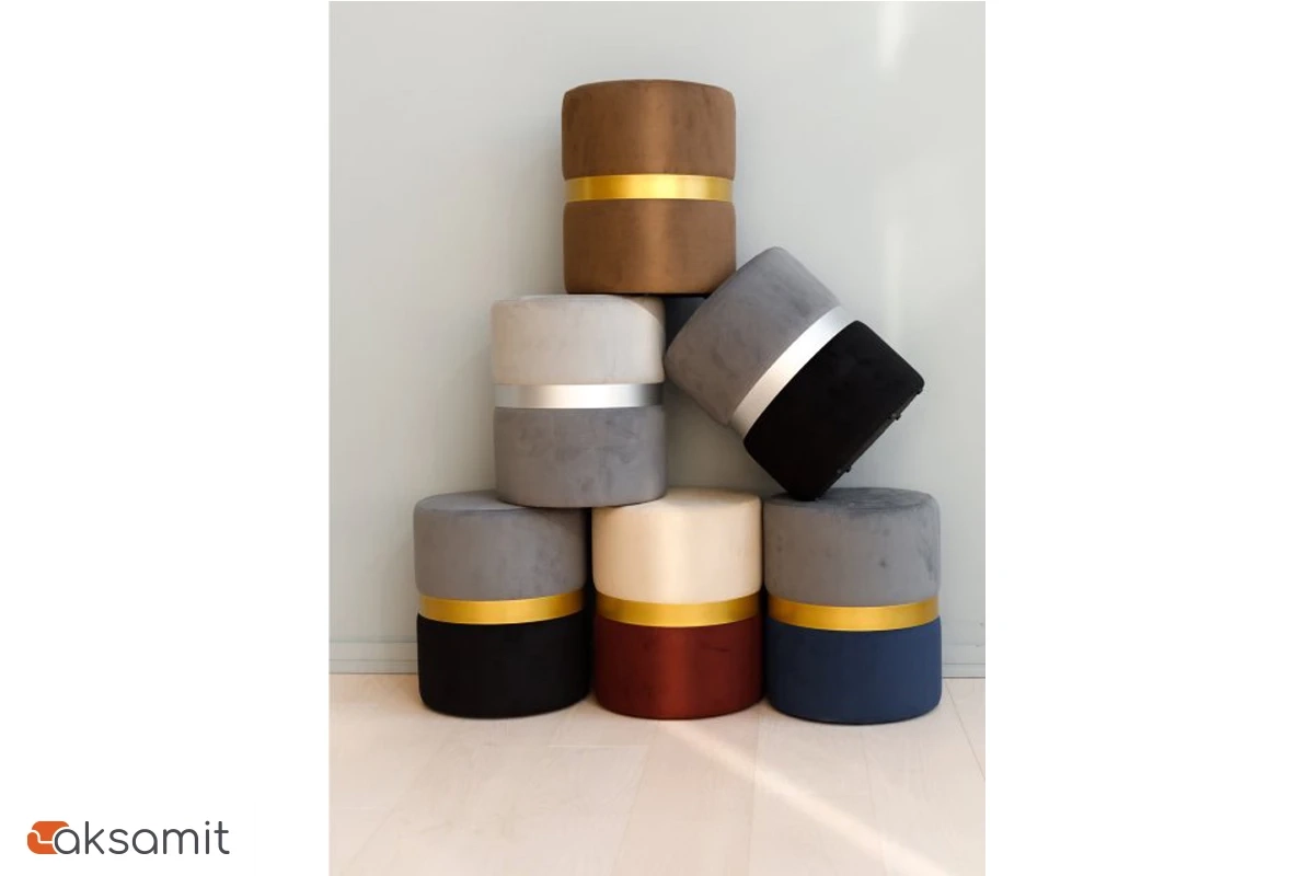 Пуф Колорадо (Бежево-бордовый)