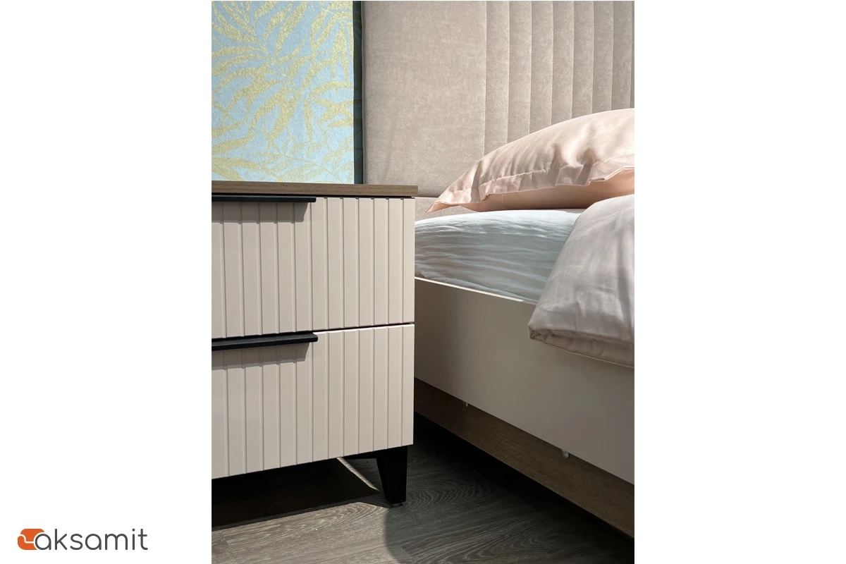 Тумба прикроватная Тоскана (Дуб Табачный/Бисквит)