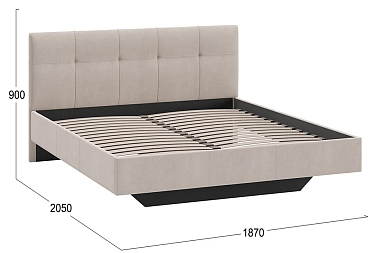 Кровать Элис с мягкой обивкой 180х200 тип 1 (Велюр/Бежевый)