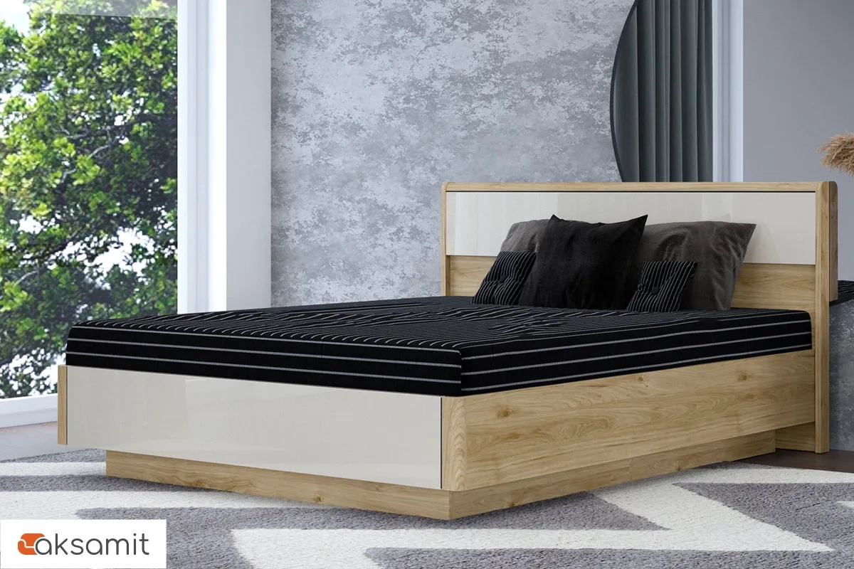 Кровать КР-4003-ГС-КГ с ПМ 160х200 (Гикори Джексон Светлый/Кашемир Глянцевый) Кровать КР-4003-ГС-КГ с ПМ 160х200 (Гикори Джексон Светлый/Кашемир Глянцевый)