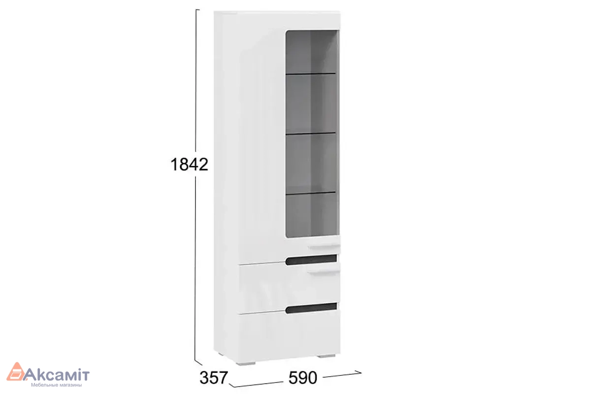 Шкаф для посуды Фьюжн ТД-260.07.25 (Белый глянец/Белый)