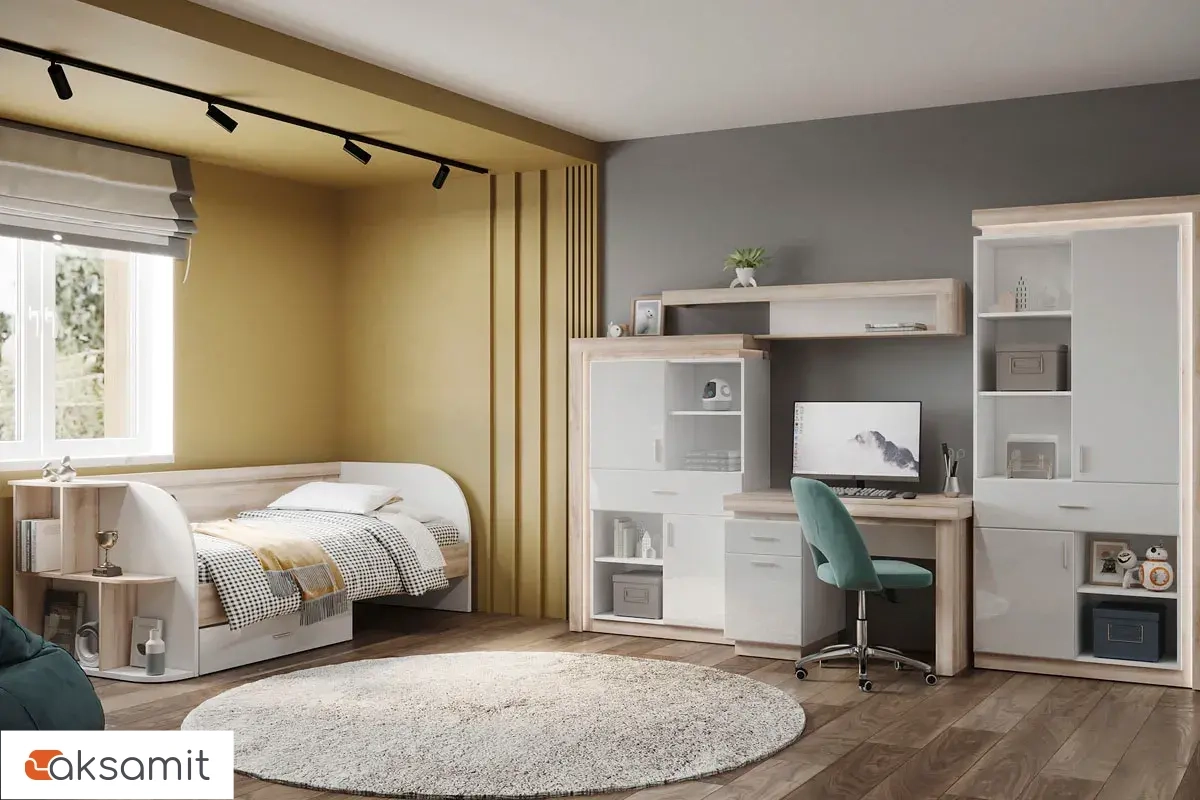 Шкаф комбинированный низкий Люмен 23 (Дуб сакраменто/Белый снег)