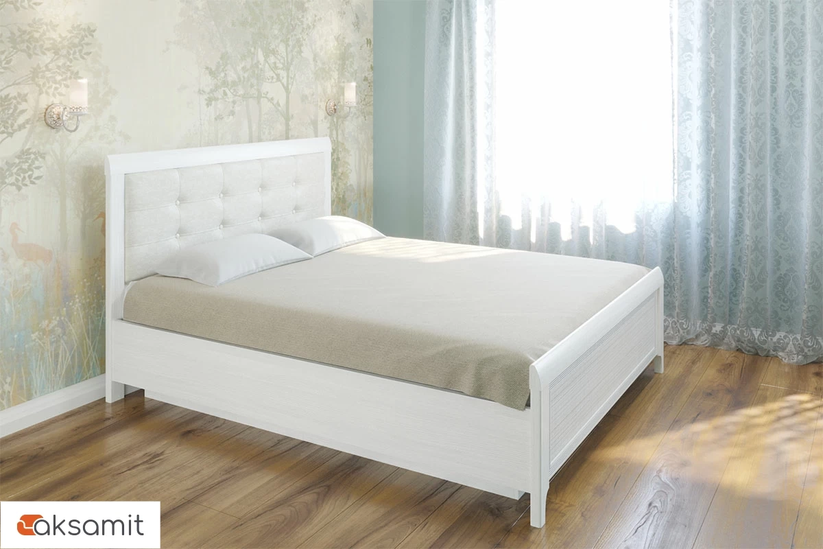 Кровать КР-1033 160х200 (Снежный Ясень) Кровать КР-1033 160х200 (Снежный Ясень)