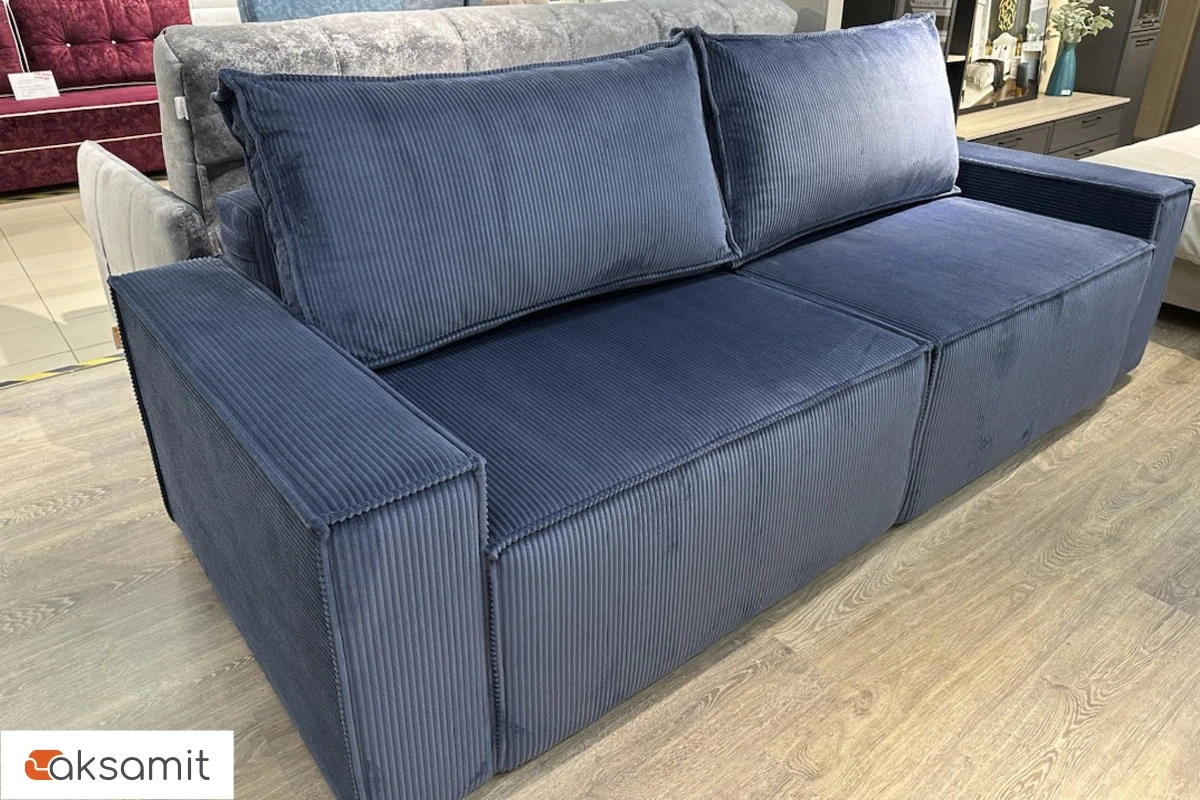 Диван Brick-3 S (Набивные подушки/Вывернутый) Арбен-Цилиум Индиго