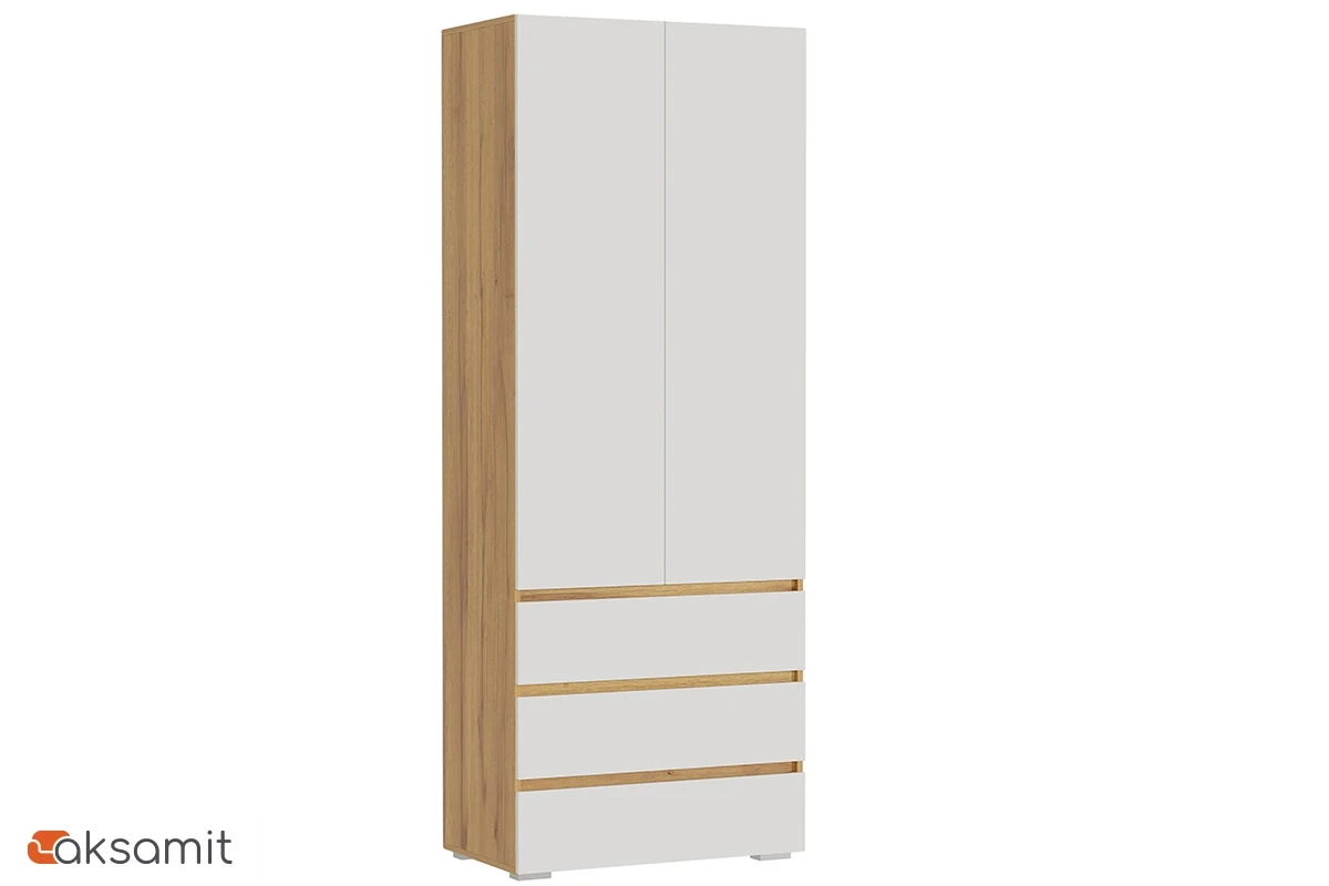 Шкаф 2-створчатый Веста (Дуб золотистый / Белый)