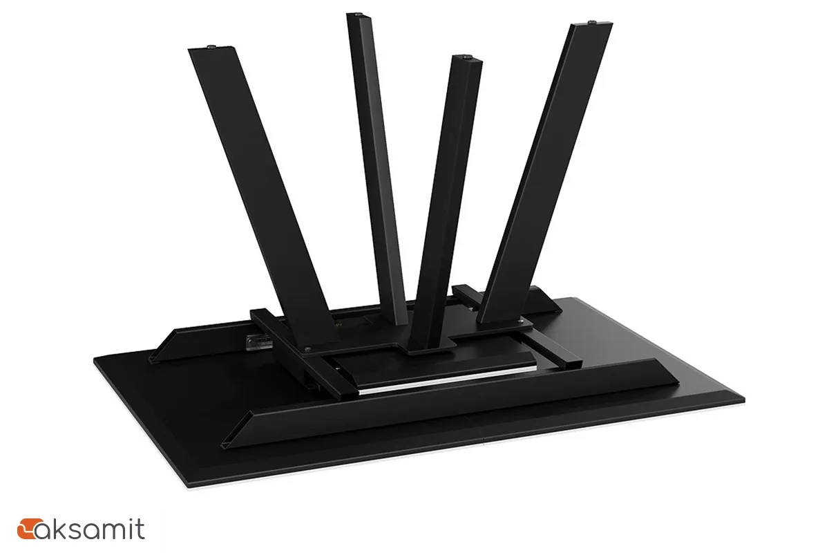 Стол обеденный Бронкс Тип 1 раздвижной (Черный муар / Керамика матовая белый мрамор)