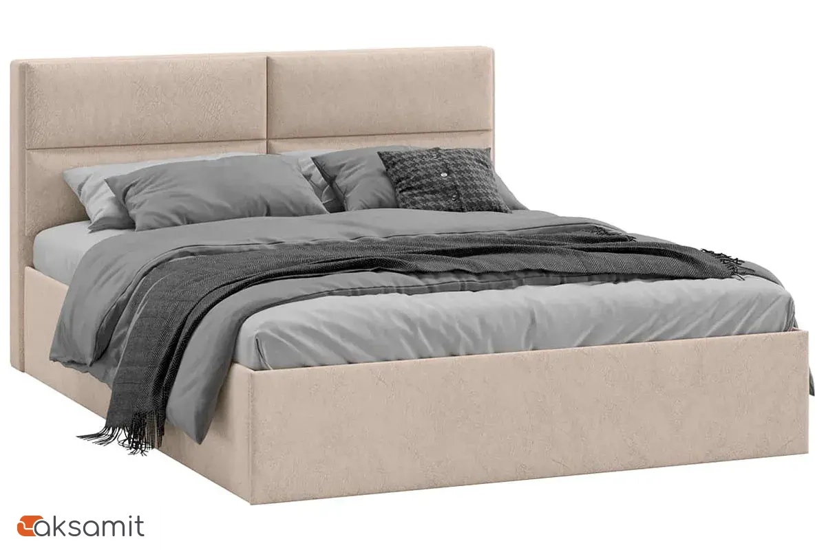 Кровать универсальная Глосс Тип 1 без ПМ 160х200 (Микровелюр/Wellmart Dark Beige) Кровать универсальная Глосс Тип 1 без ПМ 160х200 (Микровелюр/Wellmart Dark Beige)