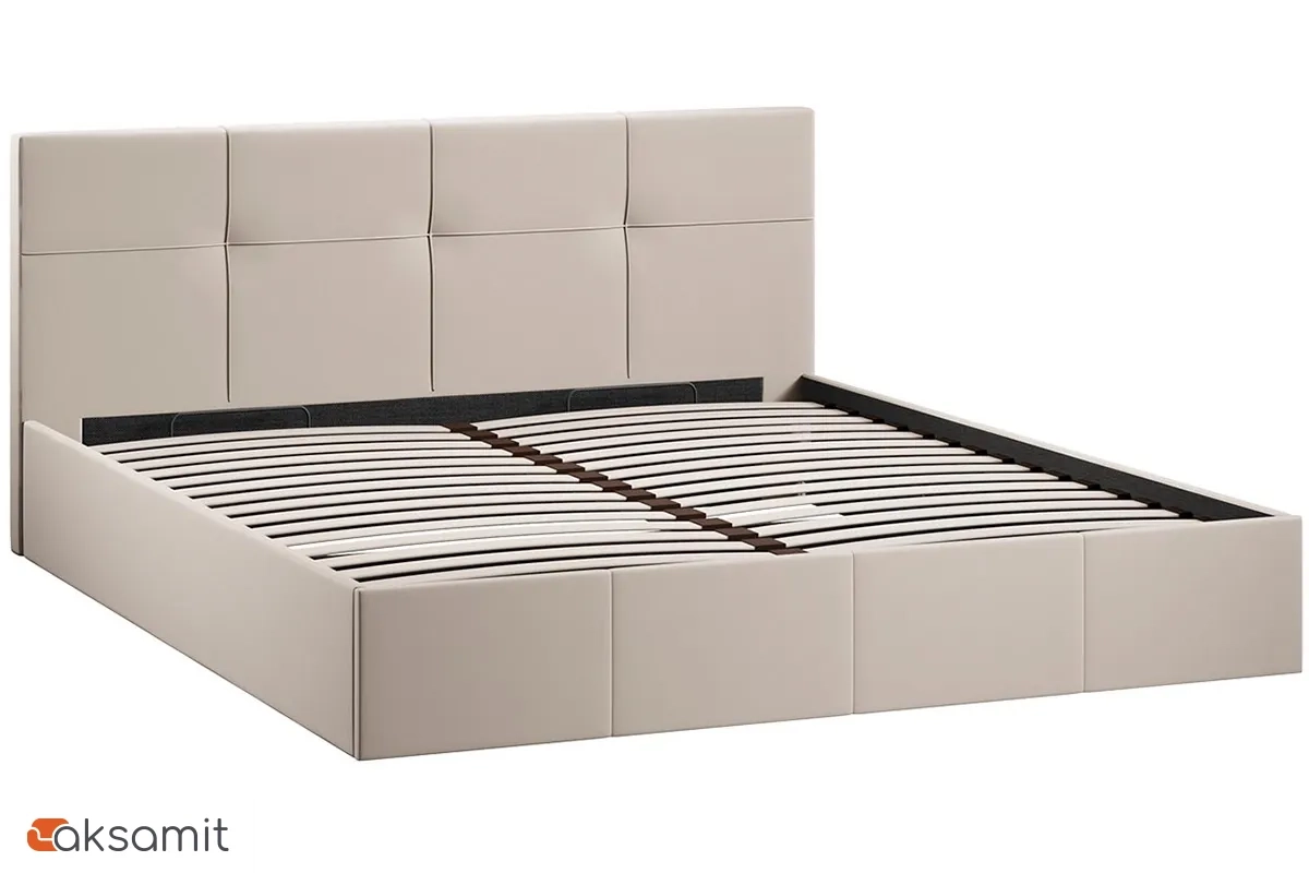 Кровать Лора с ПМ и заглушиной 180х200 (Велюр / Confetti Cream)