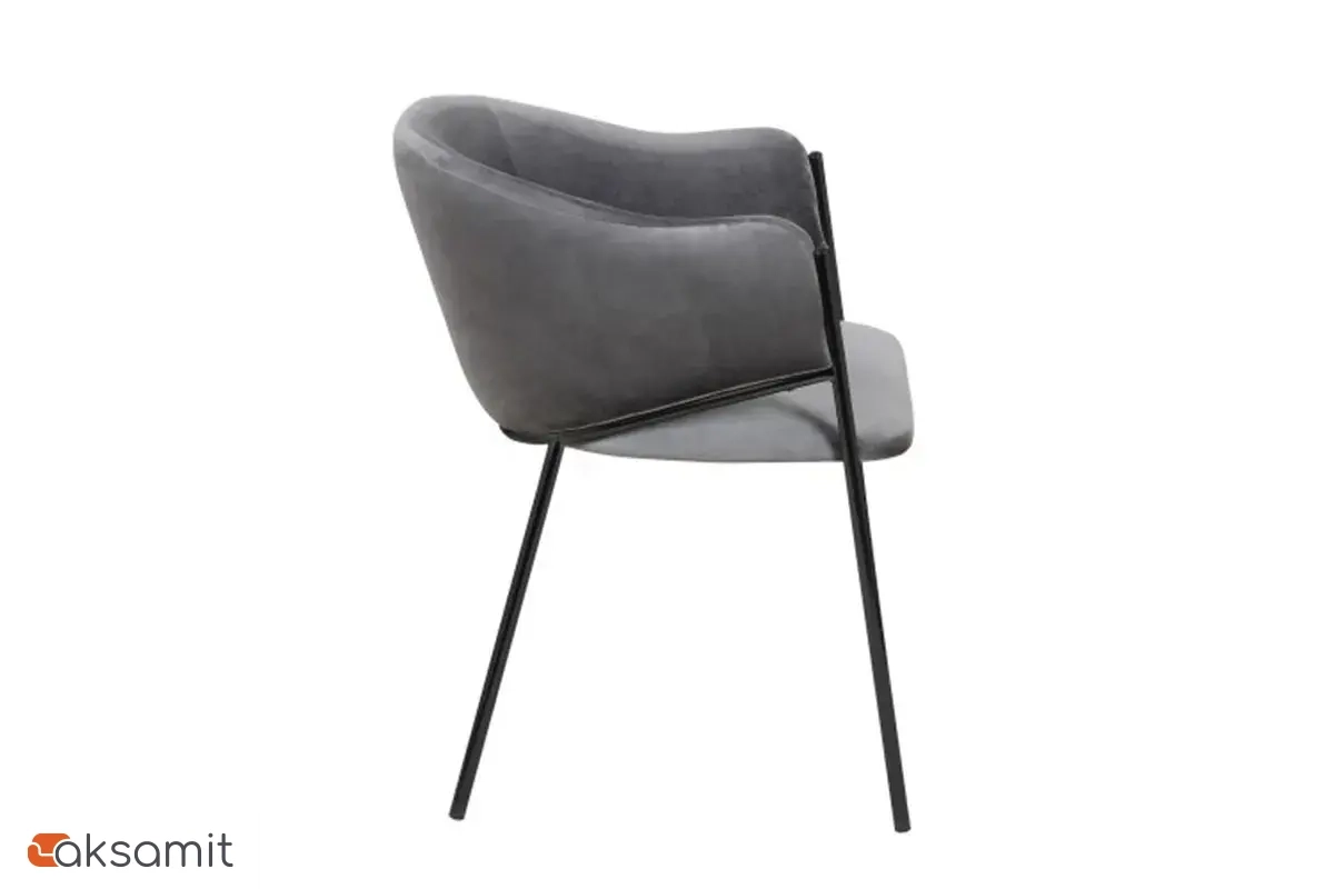 Стул Муза каркас черный матовый, велюр (Velluto 18 серый) СРП-068