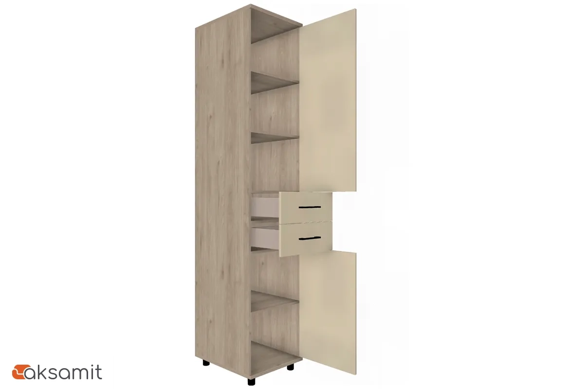 Шкаф многоцелевой ШК-5023-ГС-КГ (Гикори Джексон Светлый / Кашемир Глянцевый)