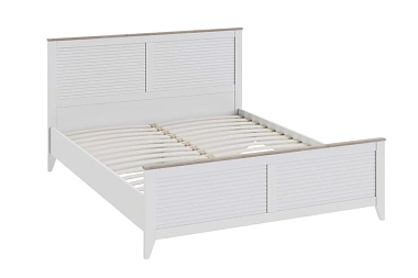 Ривьера СМ 241.01.001 Кровать с изножьем (1600) Дуб Бонифацио/Белый фото