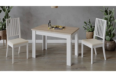 Стол раздвижной Промо тип 4 (Белый/Дуб сонома светлый)