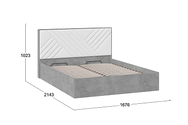 Кровать Хилтон универсальная с ПМ Тип 1 160х200 (Ателье светлый/Белый)