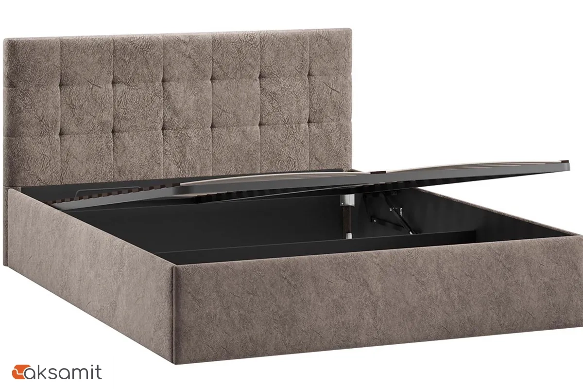 Кровать Джоли Тип 1 с ПМ 160х200 (Микровелюр / Wellmart Latte)