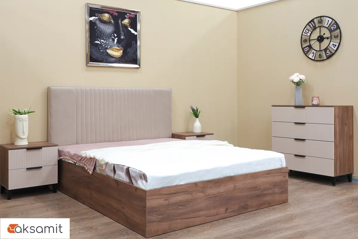 Тумба прикроватная Тоскана (Дуб Табачный/Бисквит)