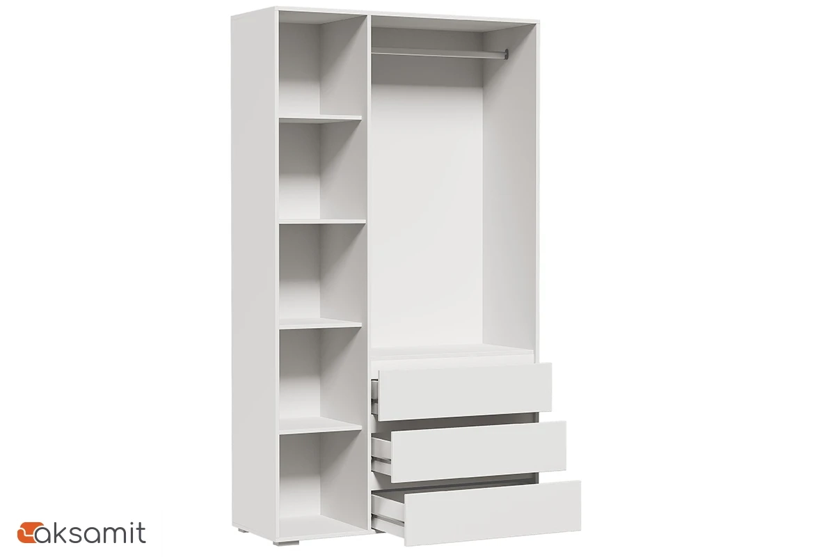 Шкаф 3-створчатый с ящиками Веста (Белый)