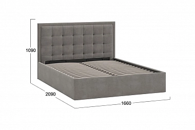 Кровать без ПМ Ника 160х200 Тип 1 (Велюр/Мокко темный)