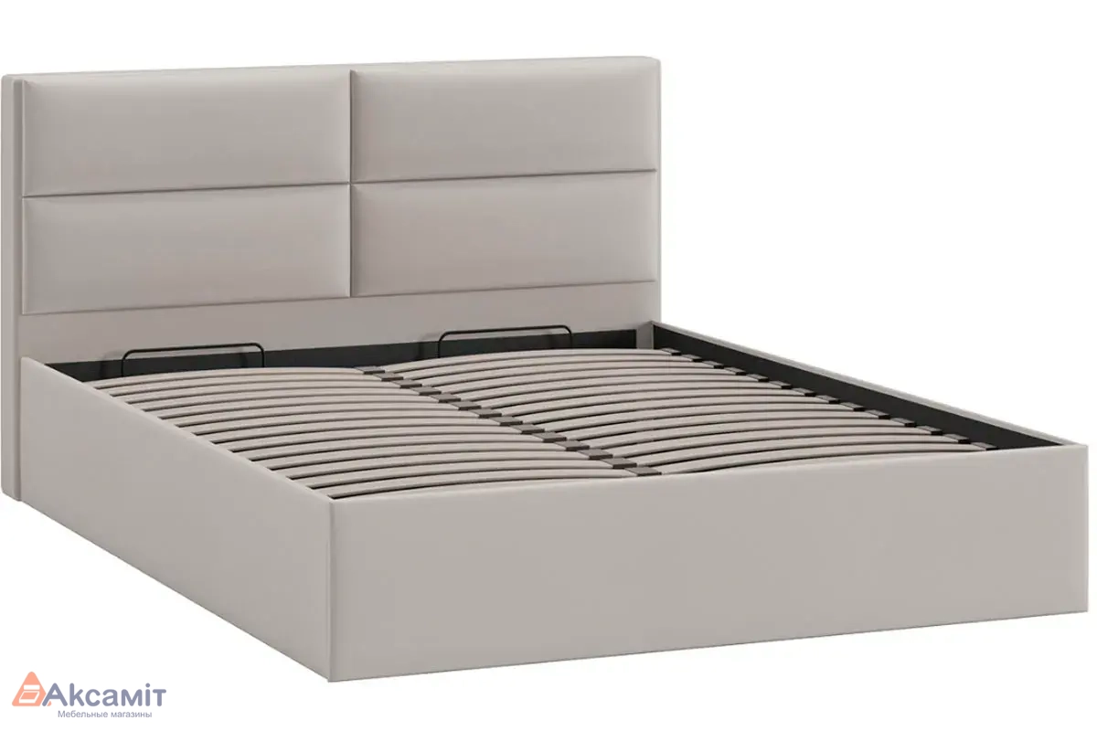 Кровать универсальная Глосс Тип 1 160х200 с ПМ и заглушиной (Велюр/Confetti Smoke)