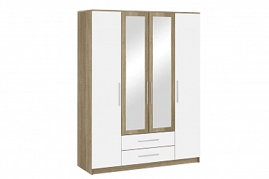 Шкаф 4-х дверный Бланка Дуб Сонома/Белый глянец (72250076)