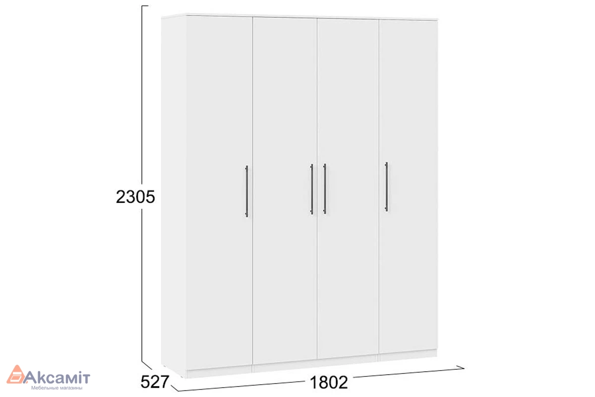 Шкаф комбинированный Агата с 4-мя дверями (Белый)