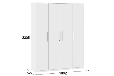 Шкаф комбинированный Агата с 4-мя дверями (Белый)