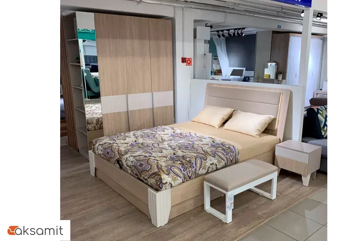 Кровать с подсветкой Беатрис с ПМ 160х200 (Палермо/Софт латте) Кровать с подсветкой Беатрис с ПМ 160х200 (Палермо/Софт латте)