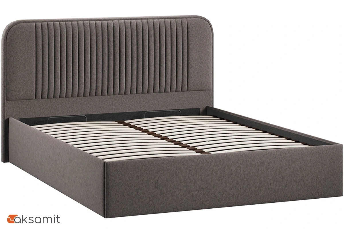 Кровать Тиффани c ПМ 160х200 Тип 1 (Микровелюр Jercy/Stone) Кровать Тиффани c ПМ 160х200 Тип 1 (Микровелюр Jercy/Stone)
