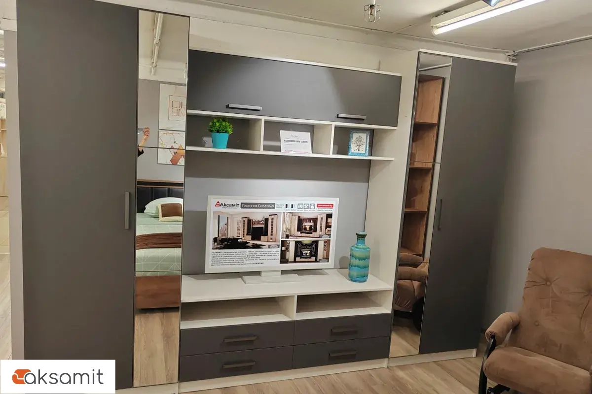 Гостиная Палермо-7 (Анкор белый/Графит)