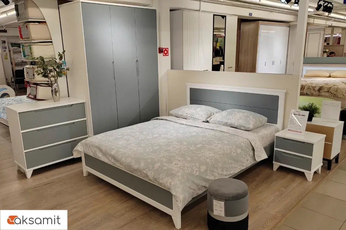 Тумба прикроватная Соня (массив) (Белый/Серый)